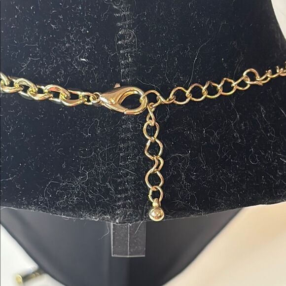 Signed FL&B Gold Tone Star Pendant Chain Necklace 18” with Extender - Picture 6 of 6